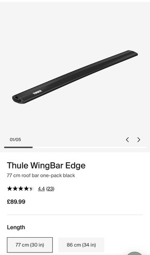 Thule wingbar edge - edge, black