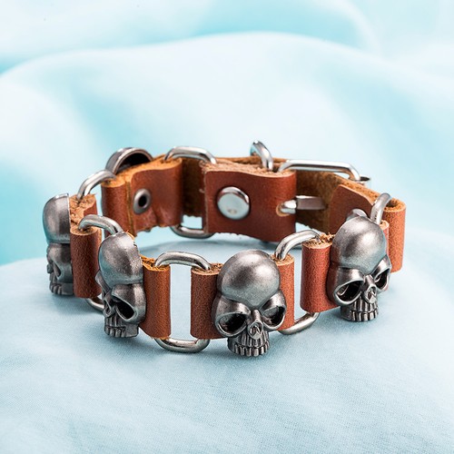 Mens skull cowhide leather - mens,