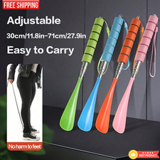 Adjustable Shoe Horn with Telescopic Stainless Steel Handle Portable for Home