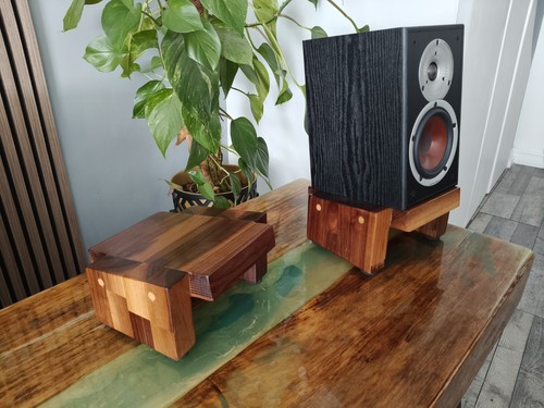 Solid walnut speaker stands - solid,