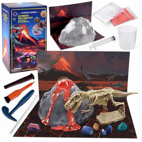 Dinosaur volcano experiment - dinosaur,