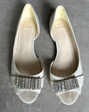 Jenny Packham No 1 Shoes Women's Flat Diamante Wedding Open Toe Gold Size 40