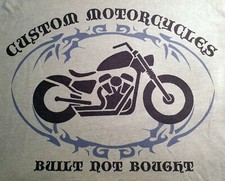 Built not Bought -  Custom Motorcycle Biker Mens T shirt - Regular fit - Grey 