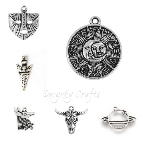 Tibetan silver charms pendants - silver,