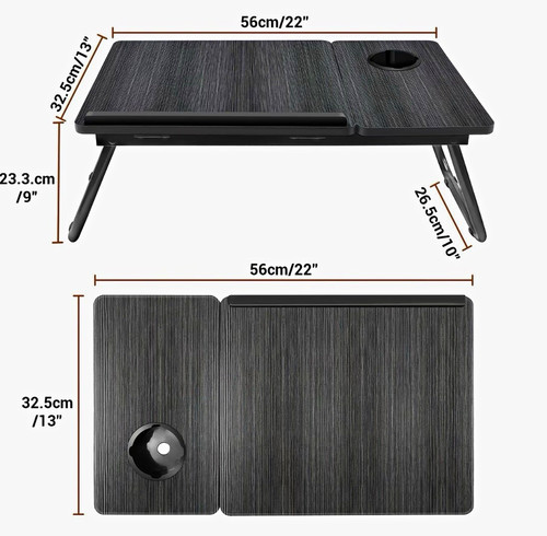 Black foldable laptop table - foldable, 56