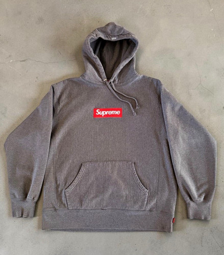 Supreme box logo grey fleece - supreme,