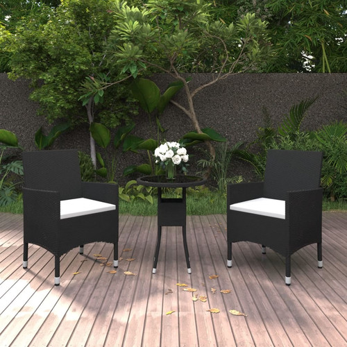 Garden dining set black poly - dining,