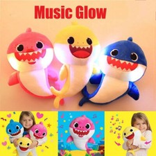 Sing and Light Cartoon Baby Shark Stuffed Toys Kid Plush Toy Party Birthday Gift