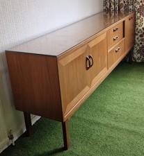 Vintage G Plan Teak Sideboard  With Glass Top Early 70's In Very Good Condition.