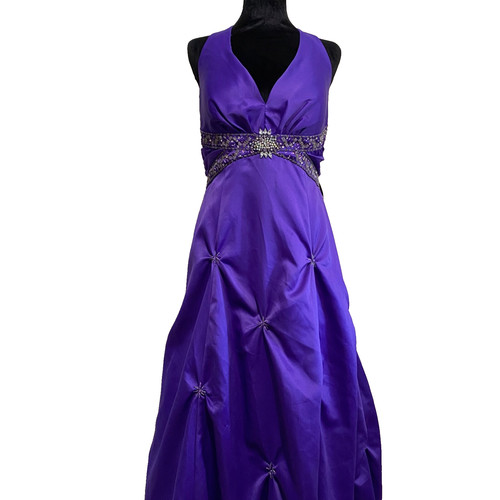 Purple bejeweled empire waist - purple,