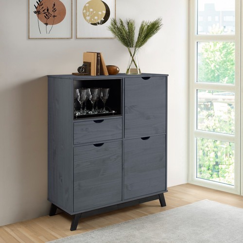 Scandian display cabinet - cabinet, grey