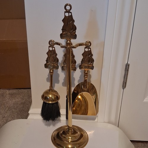 Vintage brass fireplace tool - brass,