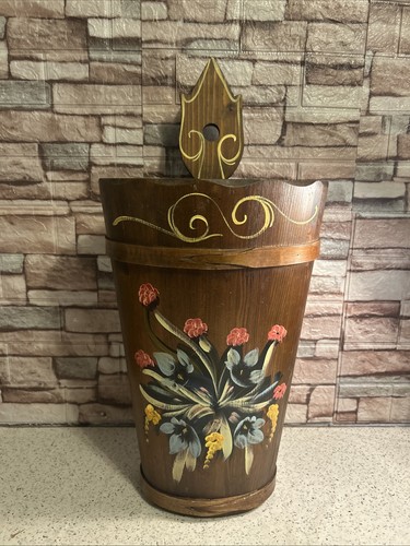 Vintage hand painted wooden - painted,