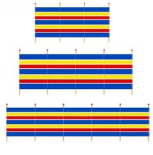 4, 5, 6 Pole Wooden Windbreak Beach Camping Windbreaker Garden Shelter Striped