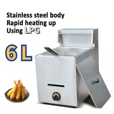 2800Pa Commercial Fryer Stainless Steel Catering Frying Tool Gas LPG Single Tank