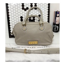 Marc by Marc Jacobs Beige Leather Bowling Bag With Dustbag