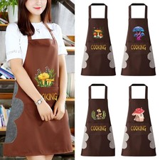 Mushroom Chef Apron Kitchen Waterproof Pocket Cook Catering Unisex BBQ Apron