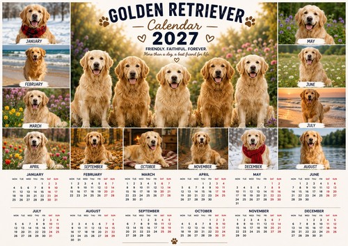 Golden retriever 2027 wall - 2027, a3