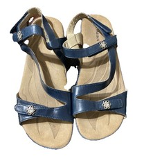 Romika Sandals Women’s 8 EU Size 41 Navy Blue Leather Strappy Wedges Shoes
