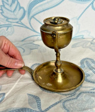 Antica Lampada ottone basculante a olio - Antique brass tilting oil lamp