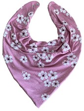 Adult Dribble Bib Special Needs Pink/White Flowers Bandana Bib Neckerchief