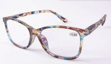  Ladies/ Women's Carrara  - Italian Blue Marble Exquisite Reading Glasses - 