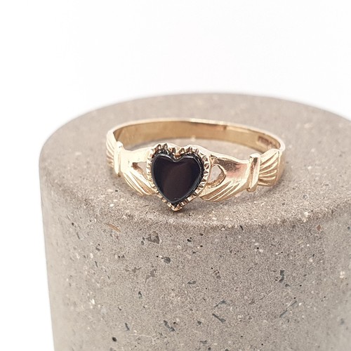 Vintage 9ct gold onyx - vintage,