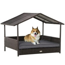 PawHut Wicker Dog House Rattan