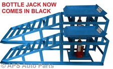 Pair Hydraulic Car Ramps 2x Heavy Duty 3000lbs Garage Van Bottle Lift Jack Ramp