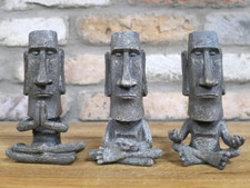 Set of 3 Easter Island Heads, Meditating Easter Island Heads, Easter Heads