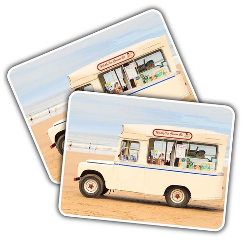 Vinyl sticker ice cream van - ice,