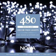 Noma Christmas 480 LED Clear White Multi Function Plug In Outdoor Fairy Lights