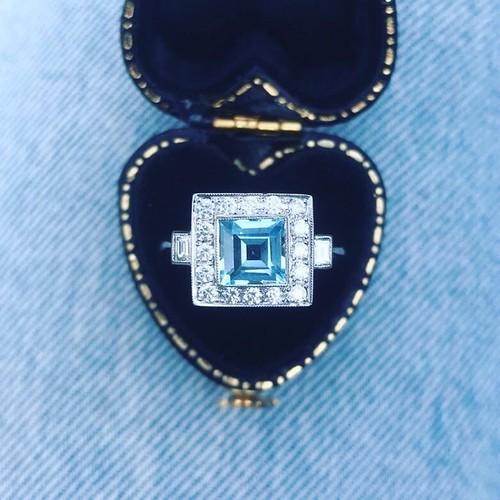Aquamarine diamond french - &,