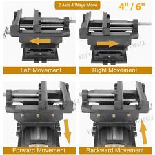 4" 6" Cross Drill Press Vise Slide Milling 2 Way X-Y Clamp Heavy Duty Table Vice