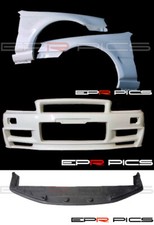 R34GTR Conversion Front Fender & Z-Tune Front Bumper & Lip for Nissan Stagea C34