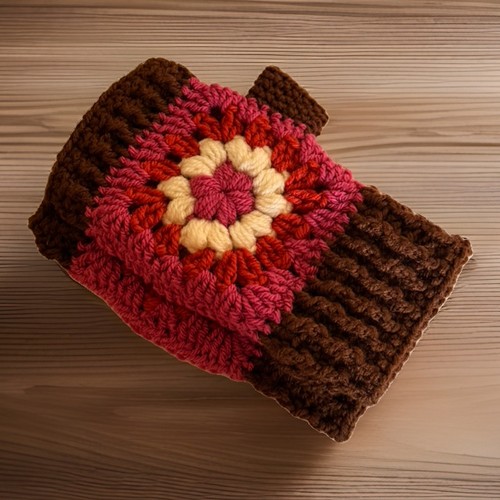 Hand crocheted autumn wrist - hand,