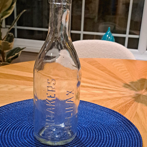 Vintage clear glass bottle - clear,