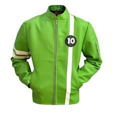 NEW BEN 10 ALIEN SWARM STYLISH HALLOWEEN GREEN FAUX LEATHER JACKET