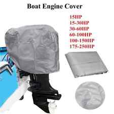 15-250HP 210D Waterproof Half Outboard Motor Engine Boat Cover Universal Silver