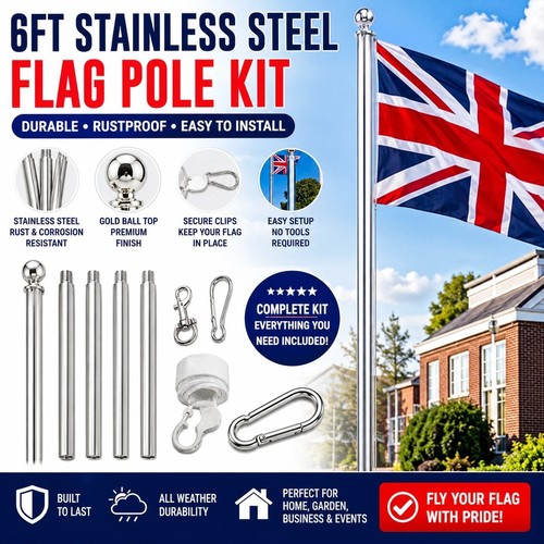 Aluminium sectional flagpole - aluminium,