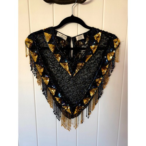 Viintage 80s beaded drama - beaded,