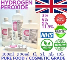Hydrogen Peroxide Top Food Grade 3% 6% 9% 11.9% Disinfectant Cleaner Free P&P ✅