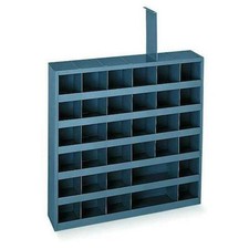 Steel Pigeonhole Bin Unit Storage Organizer 6 Shelf Gray 36 Slot Cabinet