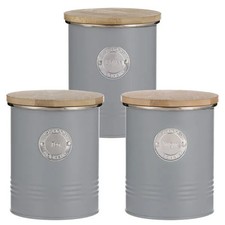 Typhoon Living 3 Piece Storage Set Tea, Coffee & Sugar Grey
