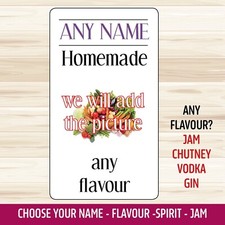 PERSONALISED BOTTLE LABELS JAM CHUTNEY HOMEBREW WINE GIN HOMEMADE STICKERS 1026
