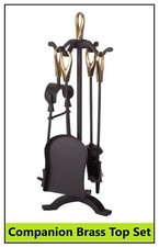 Black 5 Piece Fireplace Fireside Companion Set Fire Tools Stand Accessories