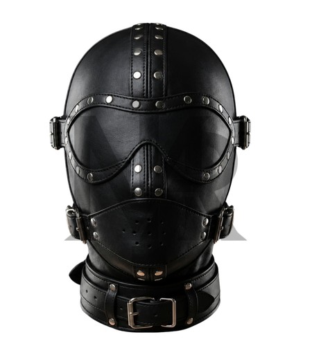 Black leather look - hood, mask