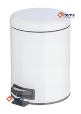 WENKO Leman Cosmetic Pedal Bin Alloy Steel White/Black 5 L