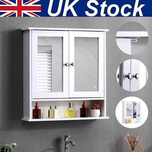 White bathroom mirror cabinet - mirror,