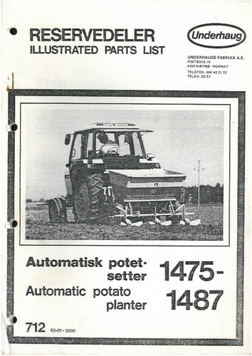 Underhaug potato planter 1475 - potato,